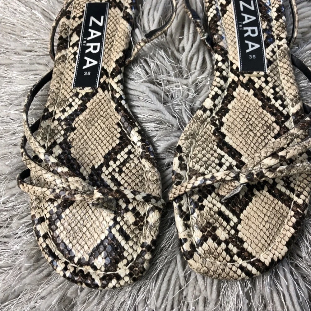 ZARA SNAKESKIN STRAPPY SANDALS bloggers favorite - Picture 5 of 9